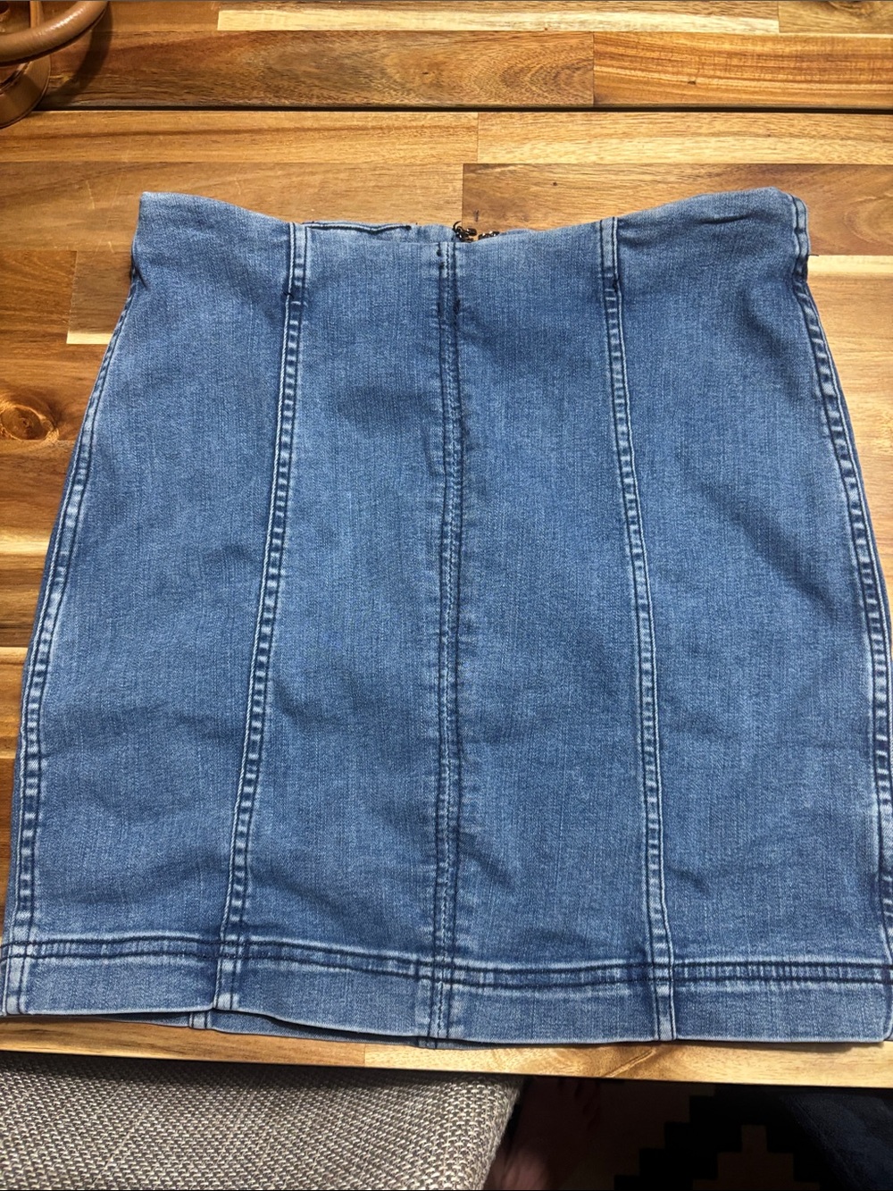 Free People Medium Blue Denim Panel Pencil Skirt - Picture 1 of 3